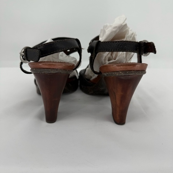 Naya Alpine Black Leather Buckle Slip On Block Heel Sandals Shoes Women's 8.5 M - Picture 5 of 12